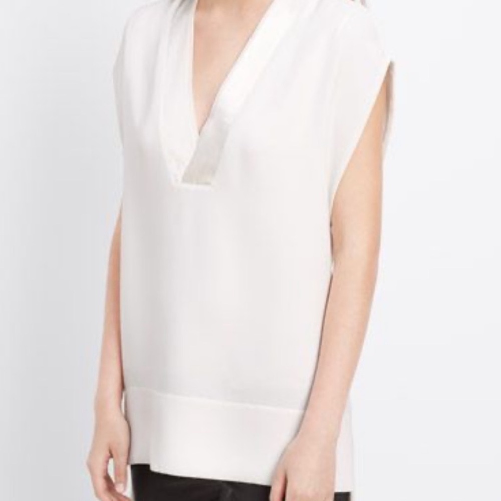 Vince White Sleeveless Tunic with Relaxed Fit - Picture 2 of 9